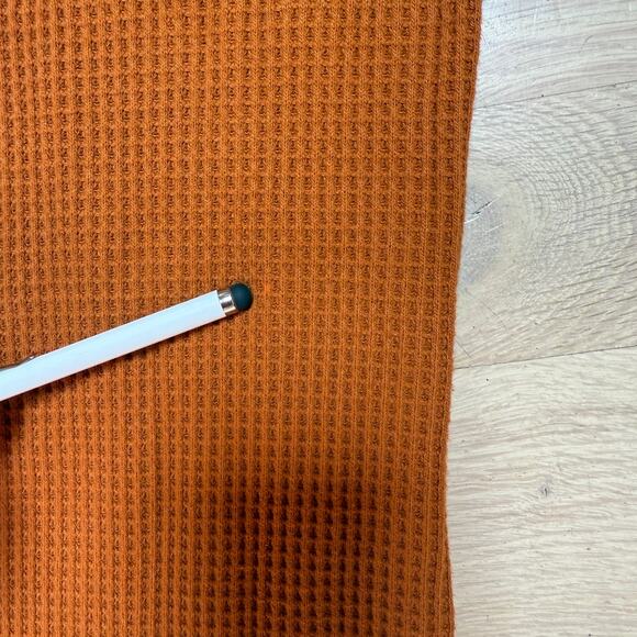 Aerie Hi Rise Waffle Knit Flared Pants Burnt Orange Women L Long Lounge Fall - Picture 7 of 8